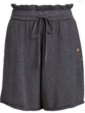 Lunya Cozy Cotton Silk Relaxed Fit Shorts Dark Grey Large Soft Lounge Luxury